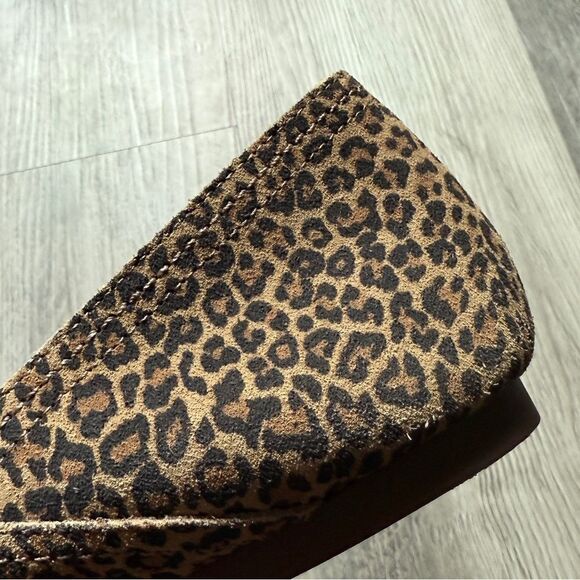Lucky Brand Leather Flats Alva Leopard Print 10.5 Women’s Shoes - Picture 4 of 9